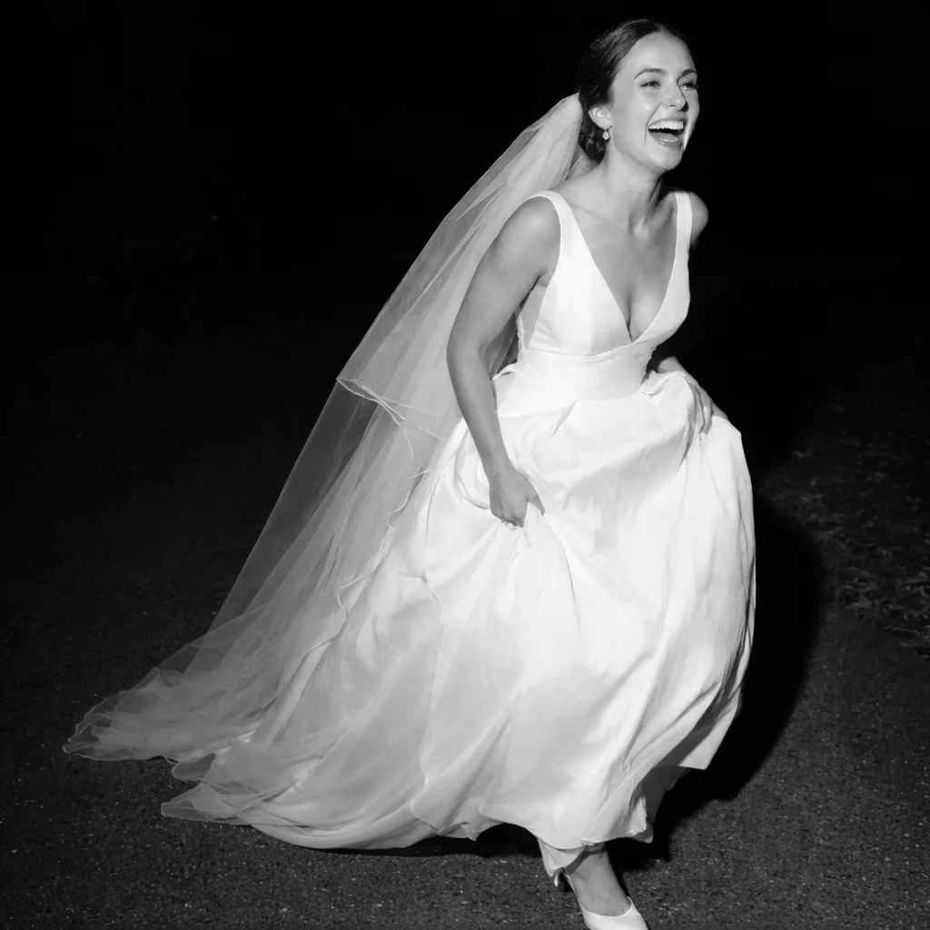 A bride in motion